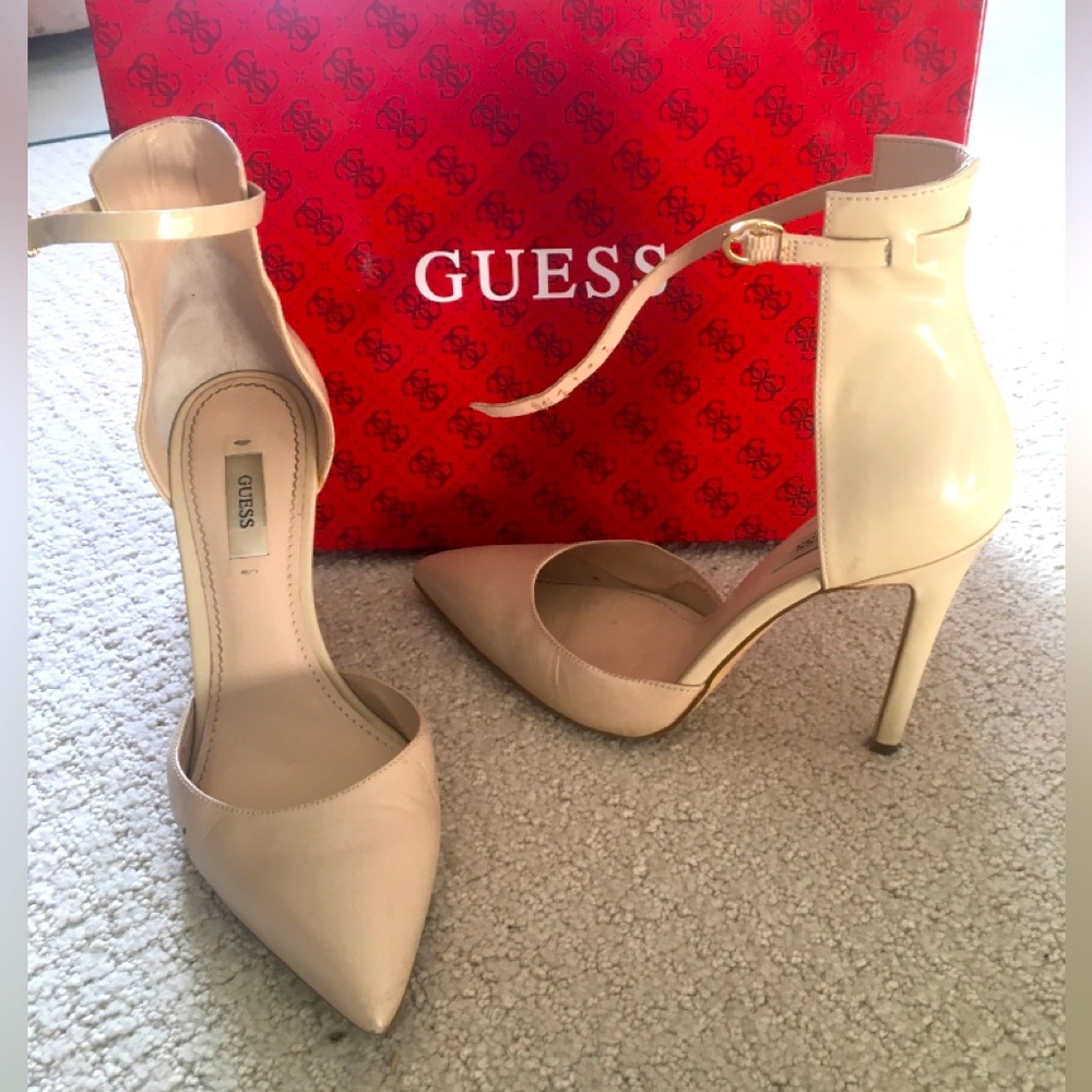 GUESS Gwabaih2-A Light Natural Tan 4 In Heels 7